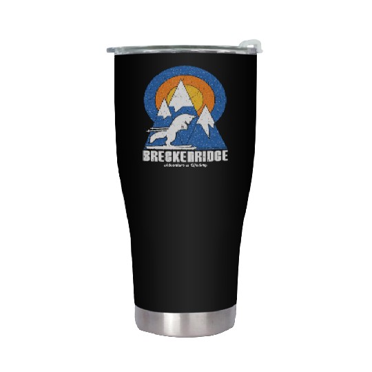 Retro Breckenridge Ski White Fox Stainless Steel Tumblers