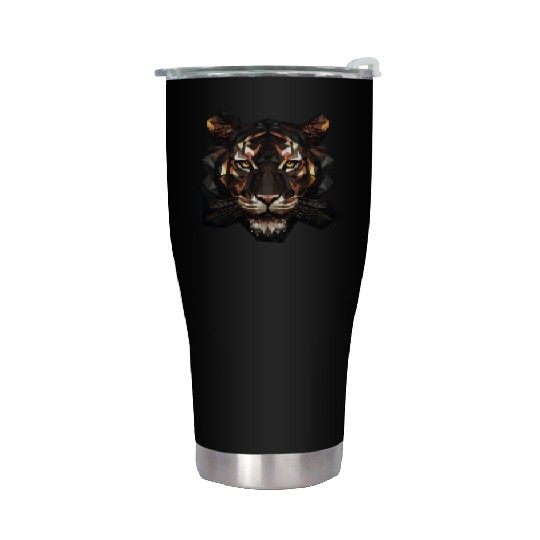 Geometric Tiger Animation Stainless Steel Tumblers