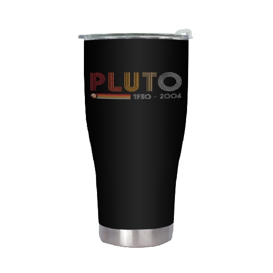 Pluto Never Forget Science and Astronomy Retro Stainless Steel Tumblers