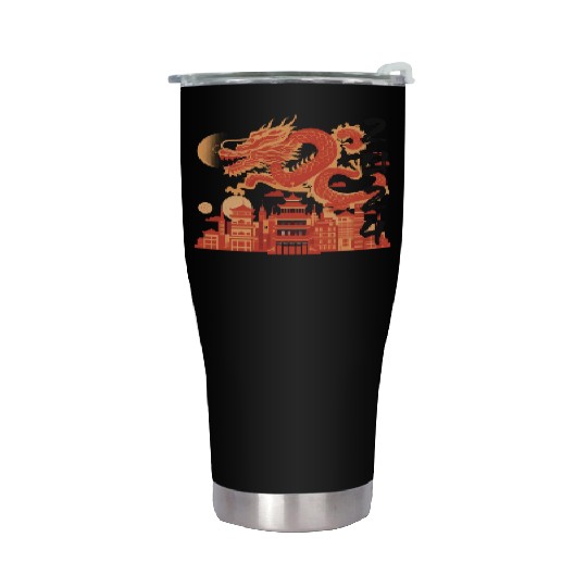 Year Of The Dragon Stainless Steel Tumblers | chinese lanterns