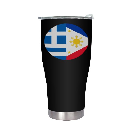 Greek Filipino flags Stainless Steel Tumblers