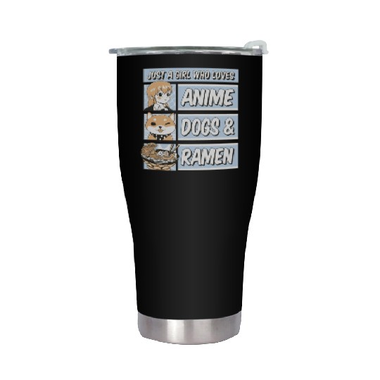 Anime Love, Dog Joy, Ramen Comfort Stainless Steel Tumblers