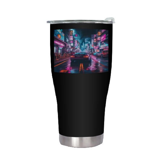 Vaporwave Tokyo Stainless Steel Tumblers