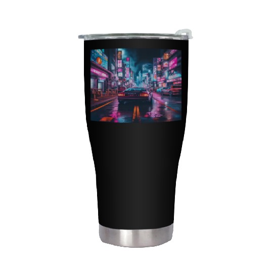 Vaporwave Tokyo Stainless Steel Tumblers