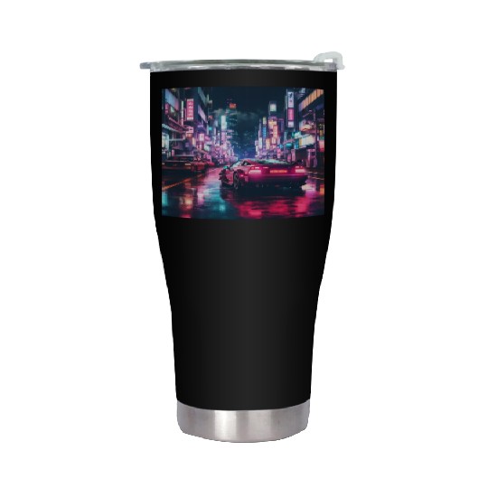 Vaporwave Tokyo Stainless Steel Tumblers