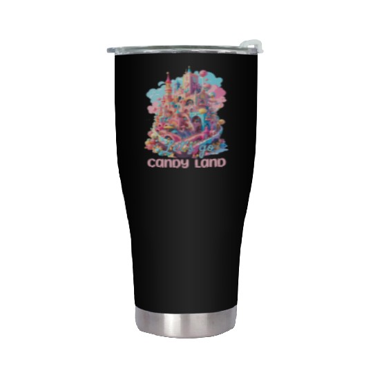 Let's Go Candy Land Graphic Stainless Steel Tumblers