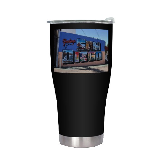 Greetings From San Diego Street Art Stainless Steel Tumblers