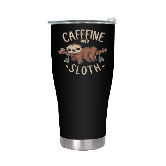 CAFFEINE SLOTH Stainless Steel Tumblers