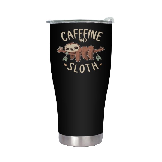 CAFFEINE SLOTH Stainless Steel Tumblers