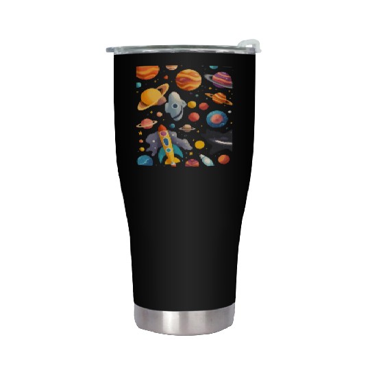Galactic Elegance: A Celestial Symphony Stainless Steel Tumblers
