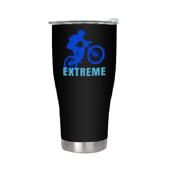 Mountain Bike (blue and light blue design) Stainless Steel Tumblers