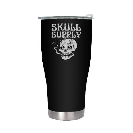 Skull Streetwear Edgy Black & White Stainless Steel Tumblers Collection