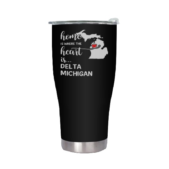 Delta County Michigan Is Where My Heart Is Gift Stainless Steel Tumblers
