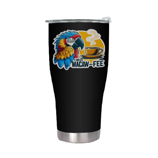 Blue Gold Macaw Macaw-Fee Coffee Lover Stainless Steel Tumblers