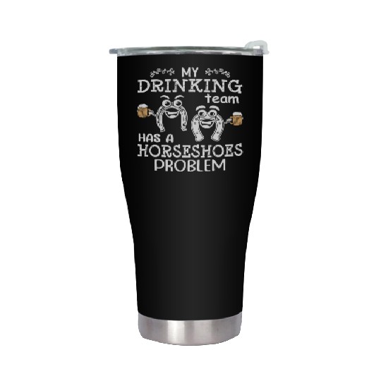 Drinking Team Horseshoe Pitching Stainless Steel Tumblers