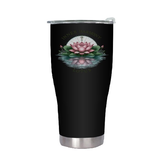Inner Harmony Lotus - Serene Water & Flower Design Stainless Steel Tumblers