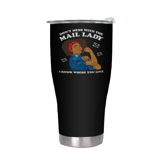 African American Postal Worker Mail Lady Funny Stainless Steel Tumblers