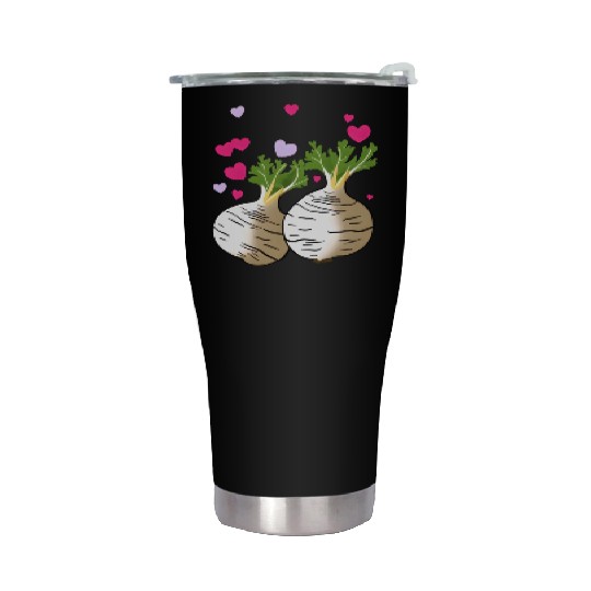 Turnip Love Hearts Valentine's Day Stainless Steel Tumblers