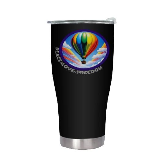 Peace Love Freedom Ballon Stainless Steel Tumblers