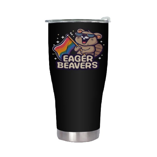 Eager Beavers with Pride LGBT Flag Stainless Steel Tumblers