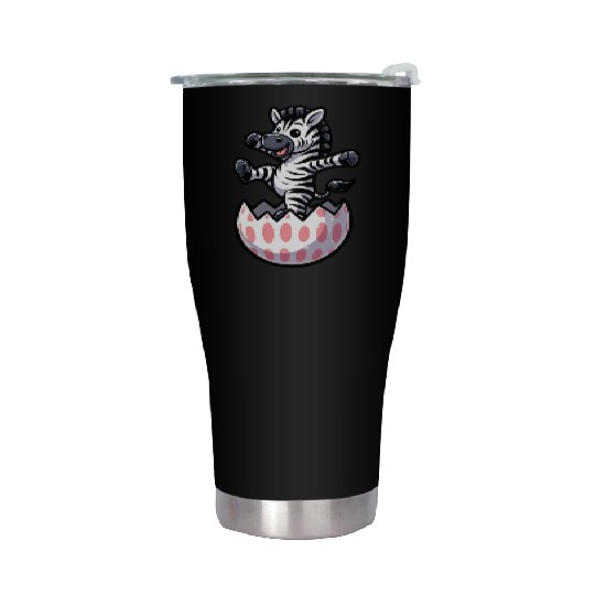 Easter Zebra Comic Easter Egg Stainless Steel Tumblers