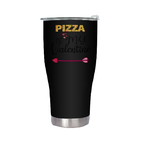 PIZZA is my valentine - Arrow Pointing Right Stainless Steel Tumblers