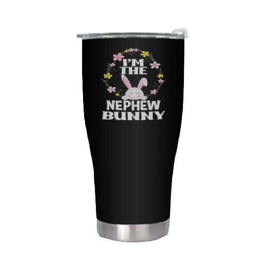 I Am Nephew Easter Bunny Flower Wreath Easter Stainless Steel Tumblers