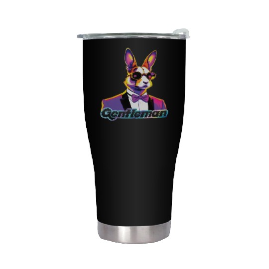 Pop Art Playboy Rabbit Gentleman Cyberpunk Bunny Stainless Steel Tumblers
