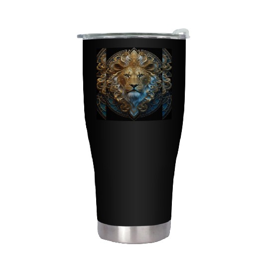 1920s Art Deco lion, gold Stainless Steel Tumblers