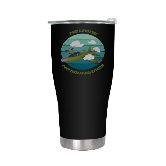 No Limits No Boundaries Jet Design Stainless Steel Tumblers
