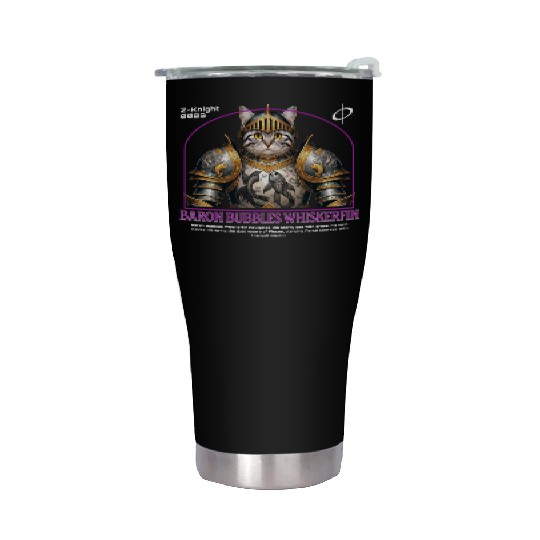 Pisces Cat Knight - Zodiac Astrology Fish Armor Stainless Steel Tumblers