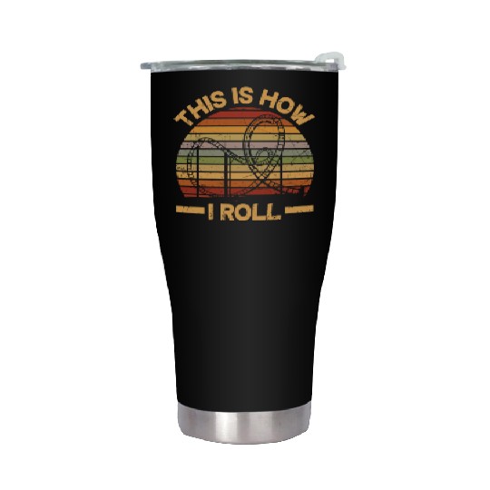 Retro Funny Roller Coaster Lover Roller Coaster Stainless Steel Tumblers