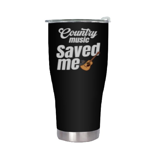 Country Music Saved Me Lover Cowgirl Classical Stainless Steel Tumblers