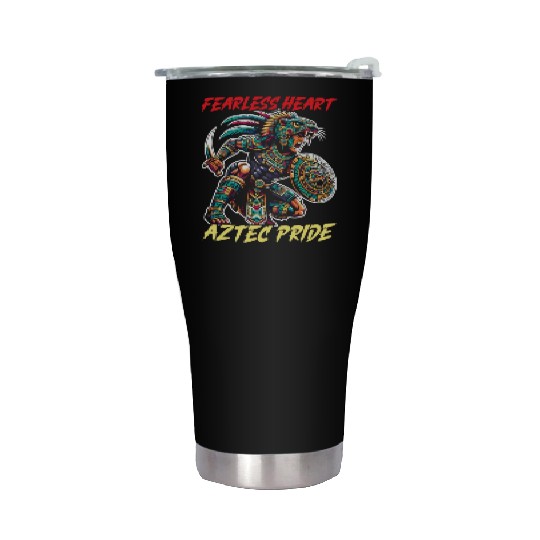 Aztec Jaguar Warrior Aztec Culture Indigenous Stainless Steel Tumblers