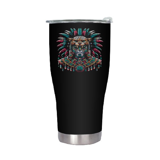 Aztec Jaguar Warrior Aztec Culture Indigenous Stainless Steel Tumblers