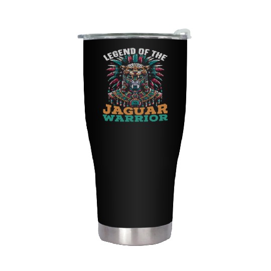 Aztec Jaguar Warrior Aztec Culture Indigenous Stainless Steel Tumblers