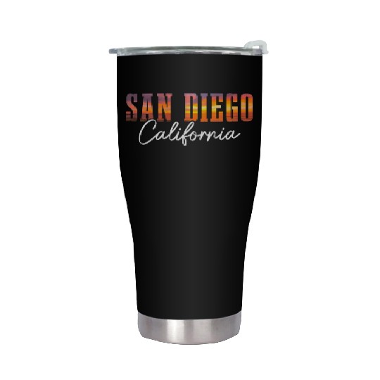San Diego California Vintage Souvenir Stainless Steel Tumblers