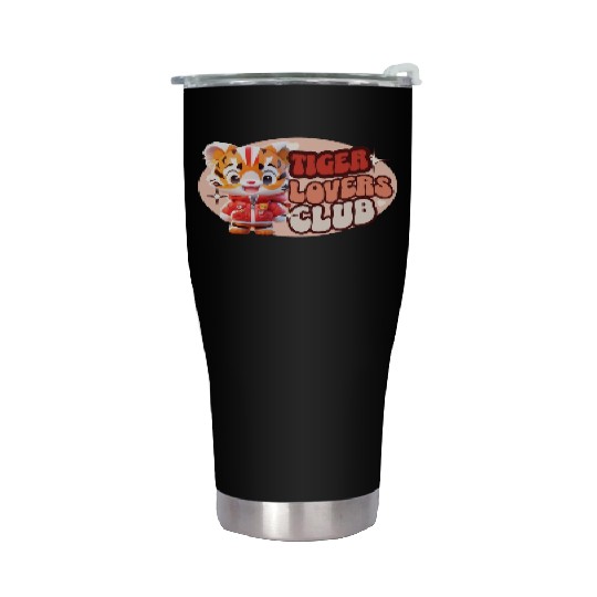 Cute Tiger personified with red jacket Stainless Steel Tumblers