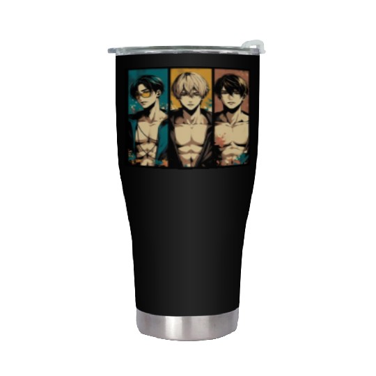 Muscle Gym Sportsman Anime Manga Husbando Otaku Stainless Steel Tumblers