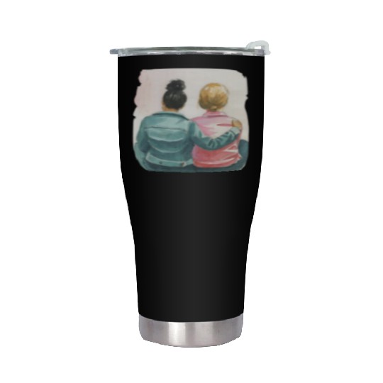 Watercolor Lesbian Couple Stainless Steel Tumblers