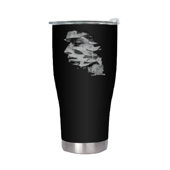 Monochrome Urban Graffiti Woman Beauty Portrait Stainless Steel Tumblers