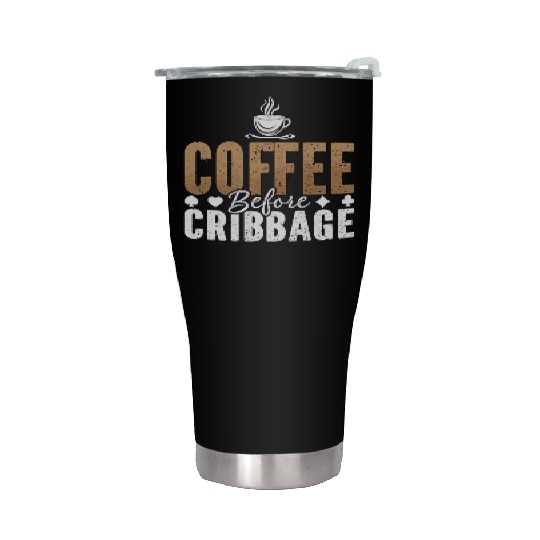 Cribbage Player Coffee Board Game Coffee Lover Stainless Steel Tumblers