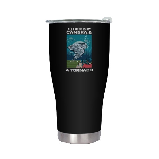 Camera & Tornado Videographer Gift Stainless Steel Tumblers