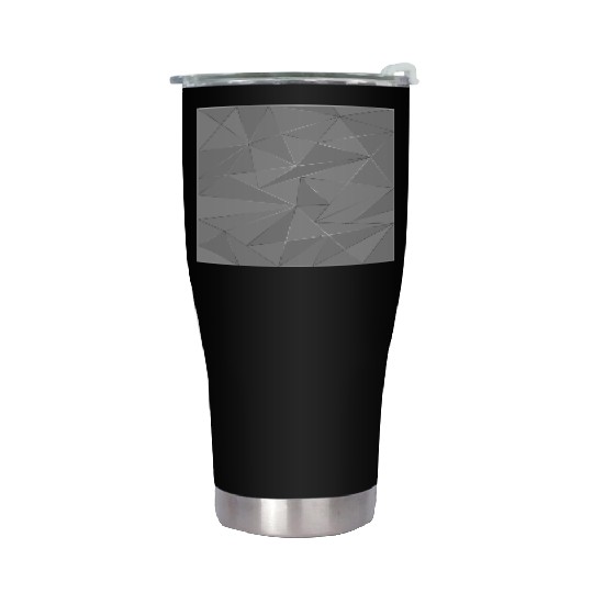 Grey silver low poly abstract background Stainless Steel Tumblers