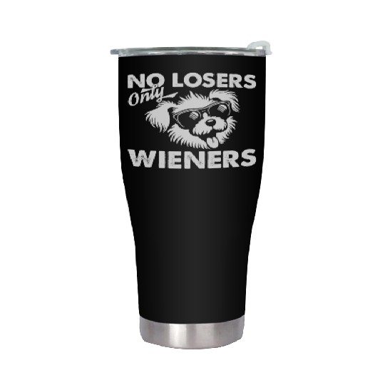 No Losers Only Wieners Dog Stainless Steel Tumblers