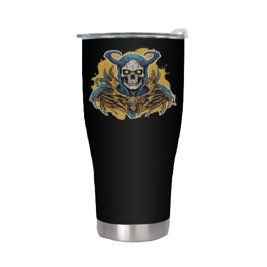 Celestial Crown: Horned Skull Stainless Steel Tumblers