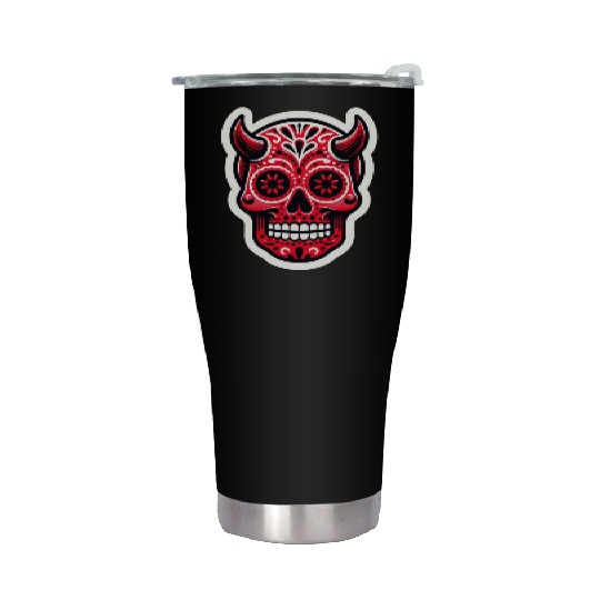 Adventurous Spirit: Daredevil Sugar Skull Stainless Steel Tumblers
