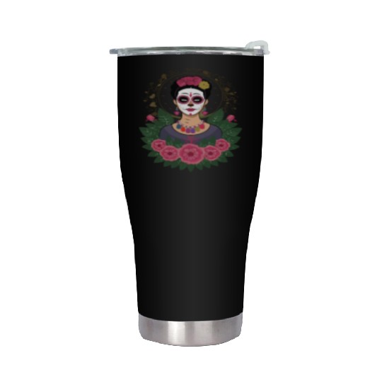 Frida Kahlo Day of the Dead Stainless Steel Tumblers