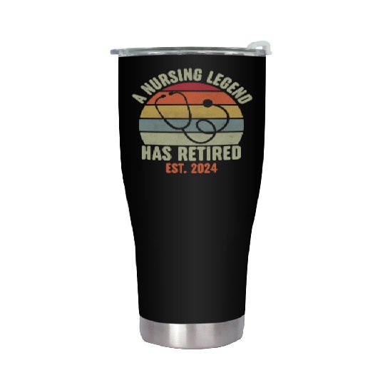 Retired Nurse 2024 Stainless Steel Tumblers, Funny Retired Nurse
