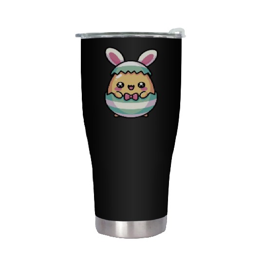 Cute Chibi Easter Bunny in a Egg Stainless Steel Tumblers